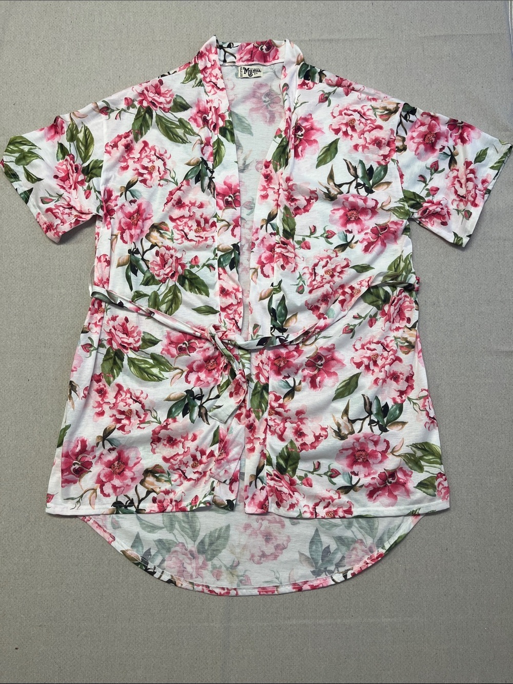 Show Me Your Mumu Floral Kimono Robe Cover Up One Size Pink Peony